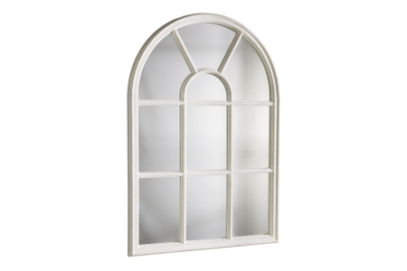 Decorațiuni - Oglindă de perete CASTILLO 100 cm din lemn de paulownia alb