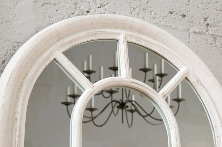 Oglindă de perete CASTILLO 140 cm, aspect vintage, gri-alb [4]