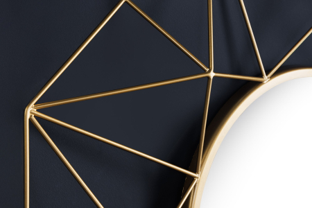 Oglindă de perete DIAMOND L 80 cm fier auriu [7]