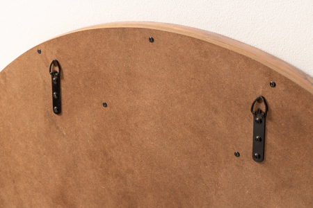 Oglindă de perete LIVING EDGE 100 cm rotundă, cu margini naturale, din lemn de salcâm maro [8]