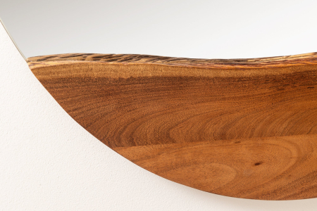 Oglindă de perete LIVING EDGE 100 cm rotundă, cu margini naturale, din lemn de salcâm maro [7]