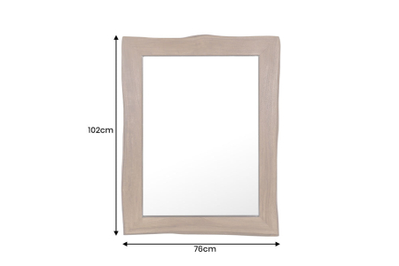 Oglindă de perete MAMMUT 100 cm din lemn de salcâm maro cu margini naturale [10]