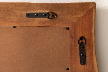 Oglindă de perete MAMMUT 100 cm din lemn de salcâm maro cu margini naturale [9]