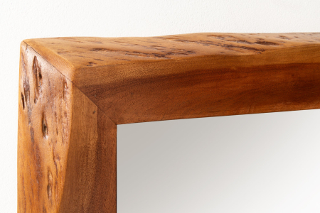 Oglindă de perete MAMMUT 160 cm din lemn de salcâm maro cu margini naturale [5]