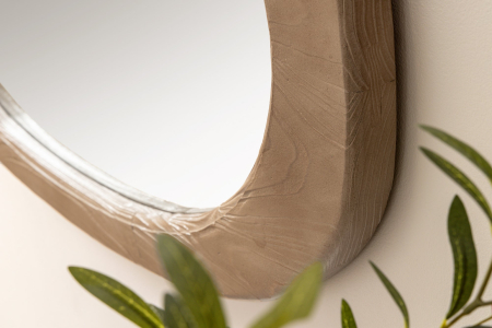 Oglindă de perete ORGANIC 105 cm ovală din lemn de pin bej natural [6]