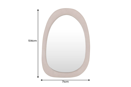 Oglindă de perete ORGANIC 105 cm ovală din lemn de pin bej natural [9]