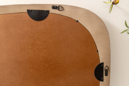 Oglindă de perete ORGANIC 105 cm ovală din lemn de pin bej natural [8]