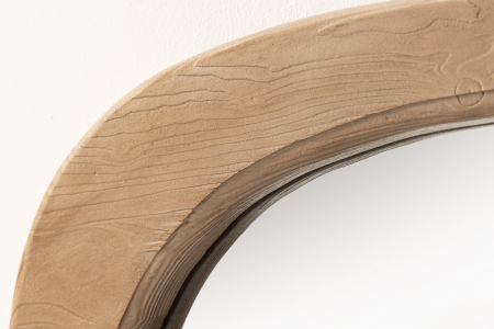 Oglindă de perete ORGANIC 105 cm ovală din lemn de pin bej natural [5]