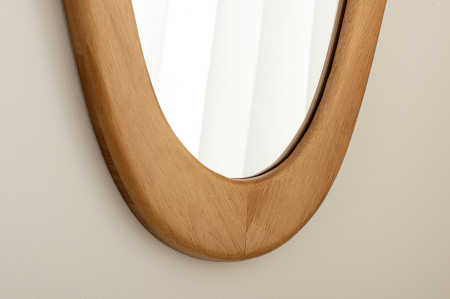 Oglindă de perete ORGANIC 120 cm din lemn masiv cu aspect de stejar [5]