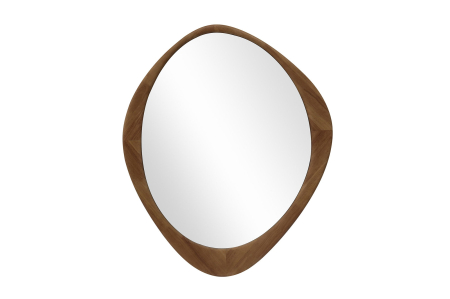 Decorațiuni - Oglindă de perete ORGANIC 90 cm din lemn masiv cu aspect de nuc