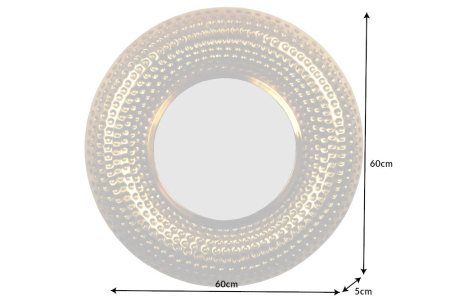 Oglindă de perete ORIENT 60 cm, efect de ciocan, auriu [7]