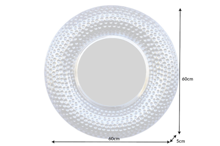 Oglindă de perete ORIENT 60 cm, efect de lovitură de ciocan, argintiu [7]
