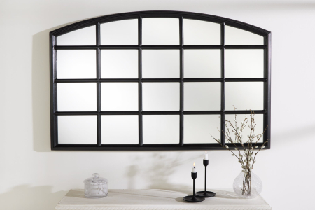 Oglindă de perete PARIS 120 cm din lemn de paulownia negru [3]