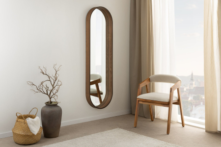 Oglindă de perete PORTRAIT 165 cm, furniruită cu lemn de nuc [3]
