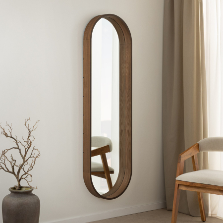 Oglindă de perete PORTRAIT 165 cm, furniruită cu lemn de nuc [5]