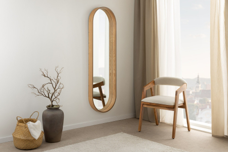 Oglindă de perete PORTRAIT 165 cm, furniruită cu lemn de stejar [5]