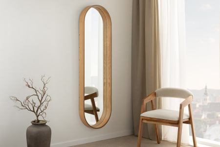 Oglindă de perete PORTRAIT 165 cm, furniruită cu lemn de stejar [2]