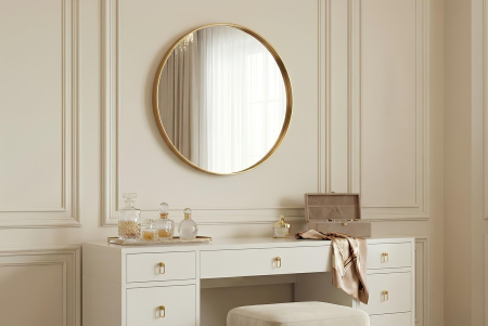 Oglindă de perete PORTRAIT 40 cm rotundă din aluminiu auriu [2]