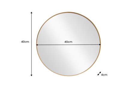 Oglindă de perete PORTRAIT 40 cm rotundă din aluminiu auriu [6]