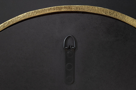 Oglindă de perete PORTRAIT 55 cm, ramă ondulată din metal auriu, realizată manual [6]