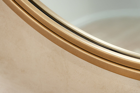 Oglindă de perete PORTRAIT 60 cm, din fier auriu, realizată manual [4]