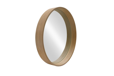 Decorațiuni - Oglindă de perete PORTRAIT 70 cm rotundă, furniruită cu lemn de stejar