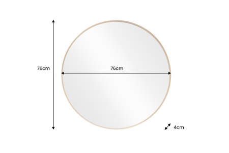 Oglindă de perete PORTRAIT 75 cm rotundă din aluminiu auriu [6]