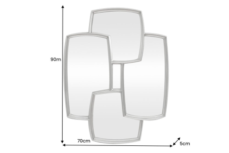 Oglindă de perete QUADRA 90 cm argintiu [4]