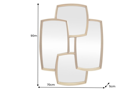 Oglindă de perete QUADRA 90 cm auriu [4]