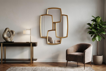 Oglindă de perete QUADRA 90 cm auriu [2]