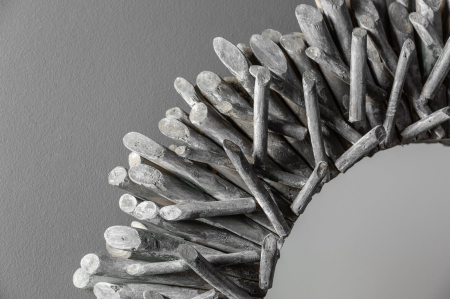 Oglindă de perete RIVERSIDE 80 cm, gri lemn de plajă [5]