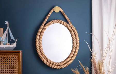 Oglindă de perete SEVEN SEAS 60 cm abaca [2]