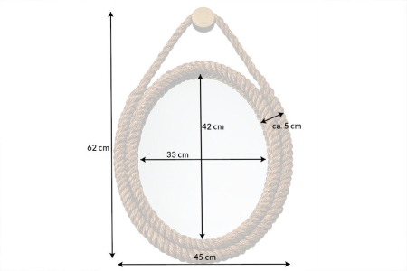 Oglindă de perete SEVEN SEAS 60 cm abaca [4]