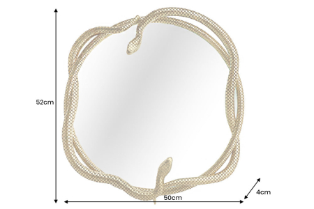 Oglindă de perete SNAKE L 50 cm aurie cu element decorativ în formă de șarpe [9]