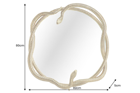 Oglindă de perete SNAKE XL 85 cm aurie cu element decorativ în formă de șarpe [10]