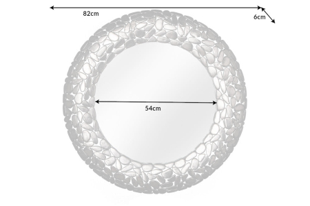 Oglindă de perete STONE MOSAIC XL Ø 82 cm argintiu [5]