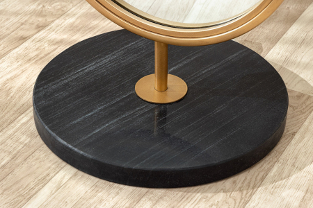 Oglindă în picioare PORTRAIT 175 cm ovală aurie cu bază din marmură neagră [7]