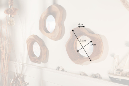 Oglindă REFLECT 31 cm din lemn de tec [6]