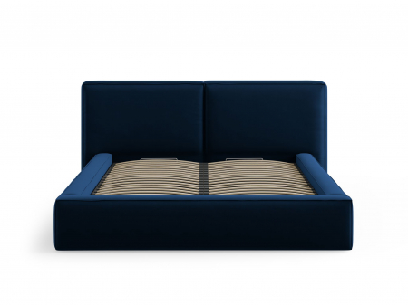Pat Jodie cu tapițerie din catifea și ladă depozitare 140x200, albastru royal [1]