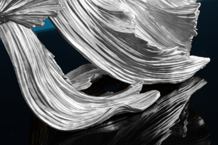 Pește decorativ CROWNTAIL 35 cm din poliresină argintie [6]