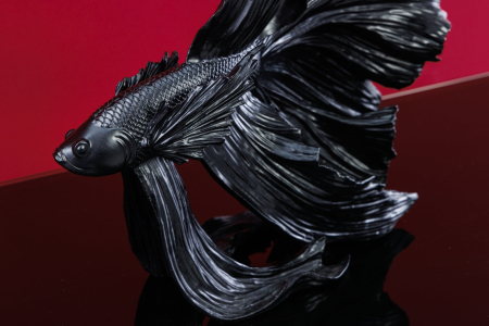 Pește decorativ CROWNTAIL 35 cm din poliresină neagră [5]