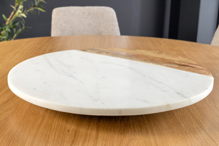 Placă rotativă SERVANT 50 cm marmură albă lemn de mango [3]