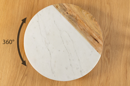 Placă rotativă SERVANT 50 cm marmură albă lemn de mango [8]