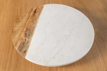 Placă rotativă SERVANT 50 cm marmură albă lemn de mango [7]