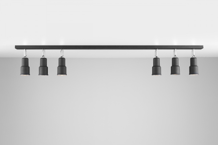 Lustre - Plafonieră ASPO cu 6 becuri BLACK