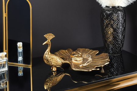Platou WILDLIFE PEACOCK 40 cm sculptură auriu [3]