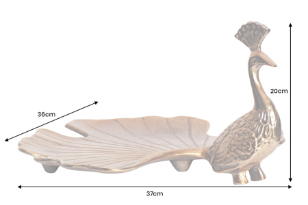Platou WILDLIFE PEACOCK 40 cm sculptură auriu [7]