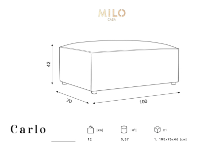 Puf Carlo cu tapițerie din catifea [4]