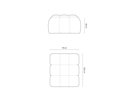 Puf Hawaii cu tapițerie din catifea [4]