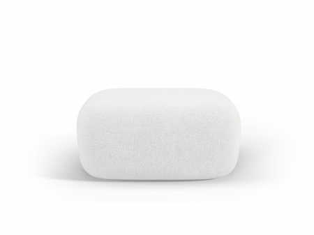 Puf Jenny si tapiterie boucle, alb ivory